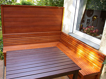 Gartenbank - Möbeltischler Jens Frohner, Berlin-Köpenick, Terrassenbau, Gartenmöbel und Terrassenmöbel